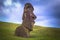 Ranu Raraku, Easter Island - July 10, 2017: Moai statues of Ranu Raraku, Easter Island