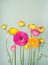 Ranunculus flower on vintage background