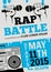 Rap battle, concert hip-hop music. Vector template design, flyer, poster, brochure, cover book, page