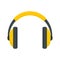 Rap headset icon, flat style