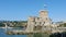 Rapallo - Genoa - Italy - The castle of Rapallo on the sea with a waving italian flag