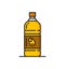 Rapeseed, canola oil icon, features plastic bottle