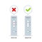 Rapid antigen detection test results. Positive and negative. Tick and cross. Covid 19. Vector illustration, flat design