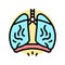 rapid breathing disease symptom color icon vector illustration