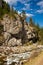 Rapid creek and rocks on the way to famous Chocholowska Clearing, Tatra Mountains, Poland