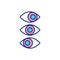 Rapid eye movements RGB color icon
