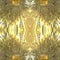 Rapid flows of liquid gold. Seamless yellow gold mirror background with textured surface. 3D image. A beautiful abstraction
