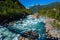 Rapid river in Patagonian mountains