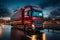 Rapid truck journey Express roads motion blur portrays efficient transport with speed