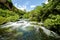 Rapids in the Krka River above the Roski Slap waterfalls in Croatia