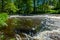 Rapids on the river Loobu. Joaveski limestone waterfall in Lahemaa National Park