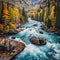 Rapids rushing through a rocky river gorge. landscape background, nature background