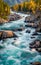 Rapids rushing through a rocky river gorge. landscape background, nature background