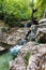 Rapids on Ulu-Uzen river in Haphal Gorge in autumn