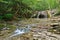 Rapids and waterfalls on the river East Ulu-Uzen in the gorge ha