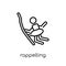 Rappelling icon. Trendy modern flat linear vector Rappelling icon on white background from thin line Activity and Hobbies collect