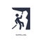rappelling icon on white background. Simple element illustration from activity and hobbies concept