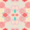 Rapport pattern seamless of Groovy Retro psychedelic background with flowers and shapes in pale colors. Generative AI