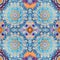 Rapport seamless of beautiful flowers with relief for pattern in blue background. Generative AI. Pattern mirrored repeat