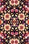 Rapport seamless of big flowers multicolor tapestry pattern. Generative AI. Pattern mirrored repeat duplicates background