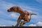 A Raptor Dinosaur with blue sky