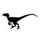 Raptor silhouette black illustration for tattoo