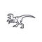 Raptor vector line icon, sign, illustration on background, editable strokes