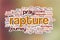 Rapture word cloud with abstract background