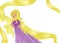 Rapunzel Golden long hair isolated