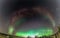 Rare amazing photo of whole Milky Way panorama matching Aurora Borealis red part Steve phenomenon, green lights below, Northern