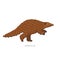 Rare animals collection. Pangolin or scaly anteaters. Unique mammals covered with scales. Flat style vector illustration