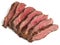 Rare Beef, Fillet Steak Sliced on White Background