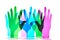 Rare Disease Day Background. Colorful hands on white background
