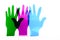 Rare Disease Day Background. Colorful hands on white background