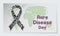 Rare Disease Day theme. Postcard or banner with a map cut out in paper, a zebra print ribbon and reminding an inscription. Vector