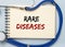 Rare diseases inscription words. Medical concept of unusual disorders