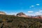 Rare landscape of South Guardian Angel from the top. Hoodoo and trees, Zion National Park - Image. Blue sky, bright colors