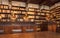 Rare library books and antique statues in printing museum of Plantin-Moretus, UNESCO World Heritage Site