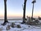 A rare look at snowy South Carolina at sunset - Hunting Island - USA