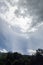 Rare phenomenon of a reversed rainbow on sky with few clouds