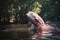 Rare Pink Dolphin Spotted Underwater In The Amazon River Dolphin Gracefully Leaping Out Of The Water