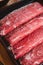 Rare slices authentic A5 Grade Japanese Wagyu beef with high-marbled texture for Shabu