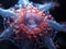 Rare star-shaped virus with tentacles. Alien life form never seen before on earth with tentacles and star-like shapes.