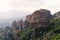 The rarest photo of 4 monasteries at once: St. Varlaam, Great Meteoron, Rousanou, Nicholas Anapafsas, Meteora, Greece