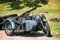 Rarity Blue Tricar Of Wehrmacht. Three-Wheeled Motorbike With Machine Gun