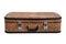 Rarity brown leather suitcase, isolated