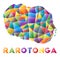 Rarotonga - colorful low poly island shape.