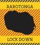 Rarotonga Lock Down Sign. Yellow island pandemic.