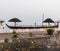 Ras Al Khaimah, UAE - 04.04.2022 - Decorative boat at the beach. Holiday