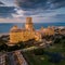 Ras Al Khaimah, United Arab Emirates - December 4, 2021: Waldorf Astoria hotel and resort in Ras al Khaimah near Al Hamra village